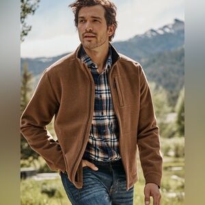 Men's Smartwool Anchor Line Full-Zip Jacket Whiskey Brown Merino Wool Medium